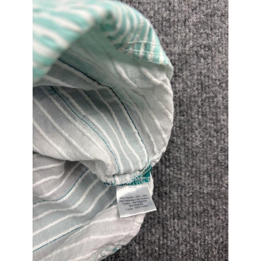 Flagpole NYC Dress Womens Medium Blue White Stripe Colorblock Kate Belted Maxi - Picture 9 of 12